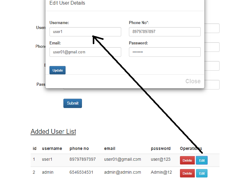 CRUD Operation in PHP Using Ajax Jquery