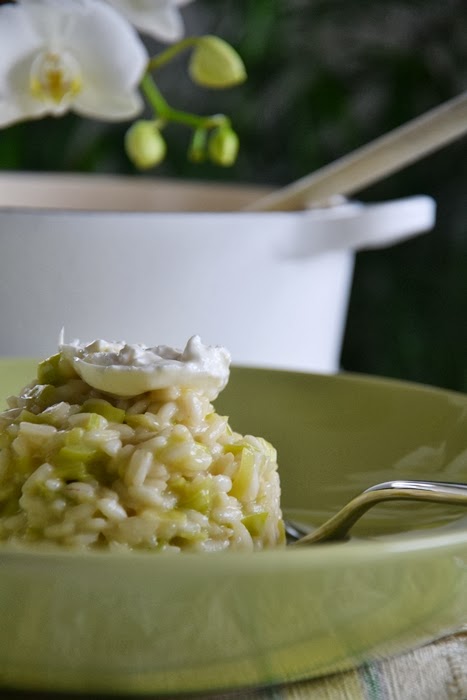 risotto ai porri e burrata