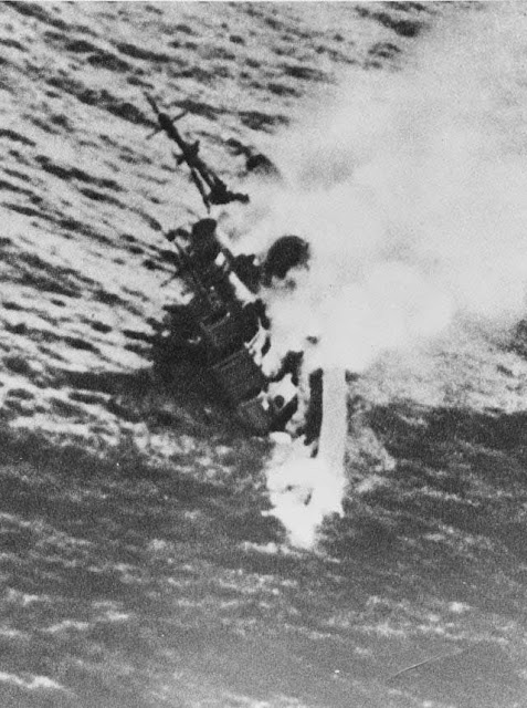 HMS Exeter sinking at the Second Battle of the Java Sea, 1 March 1942 worldwartwo.filminspector.com