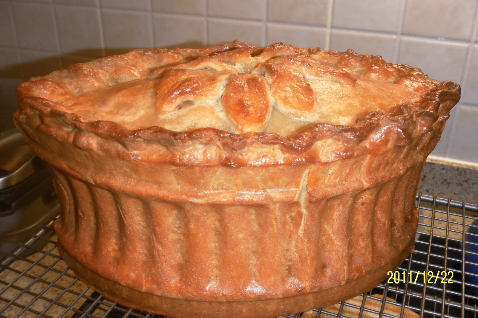FLOWER POT KITCHEN GLORIOUS RAISED HOT WATER CRUST MIXED GAME PIE WITH