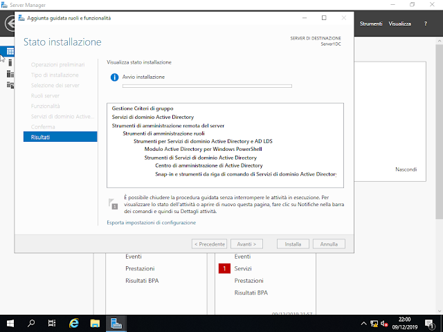 Windows Server 2019, Stato installazione