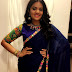 Sreemukhi Cute Long Hair Photos In Blue Saree
