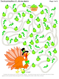 5 Thanksgiving Mazes Printable For Kids