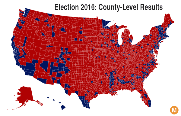 2016 COUNTY LEVEL VOTE RESULTS!! Election-2016-county-map