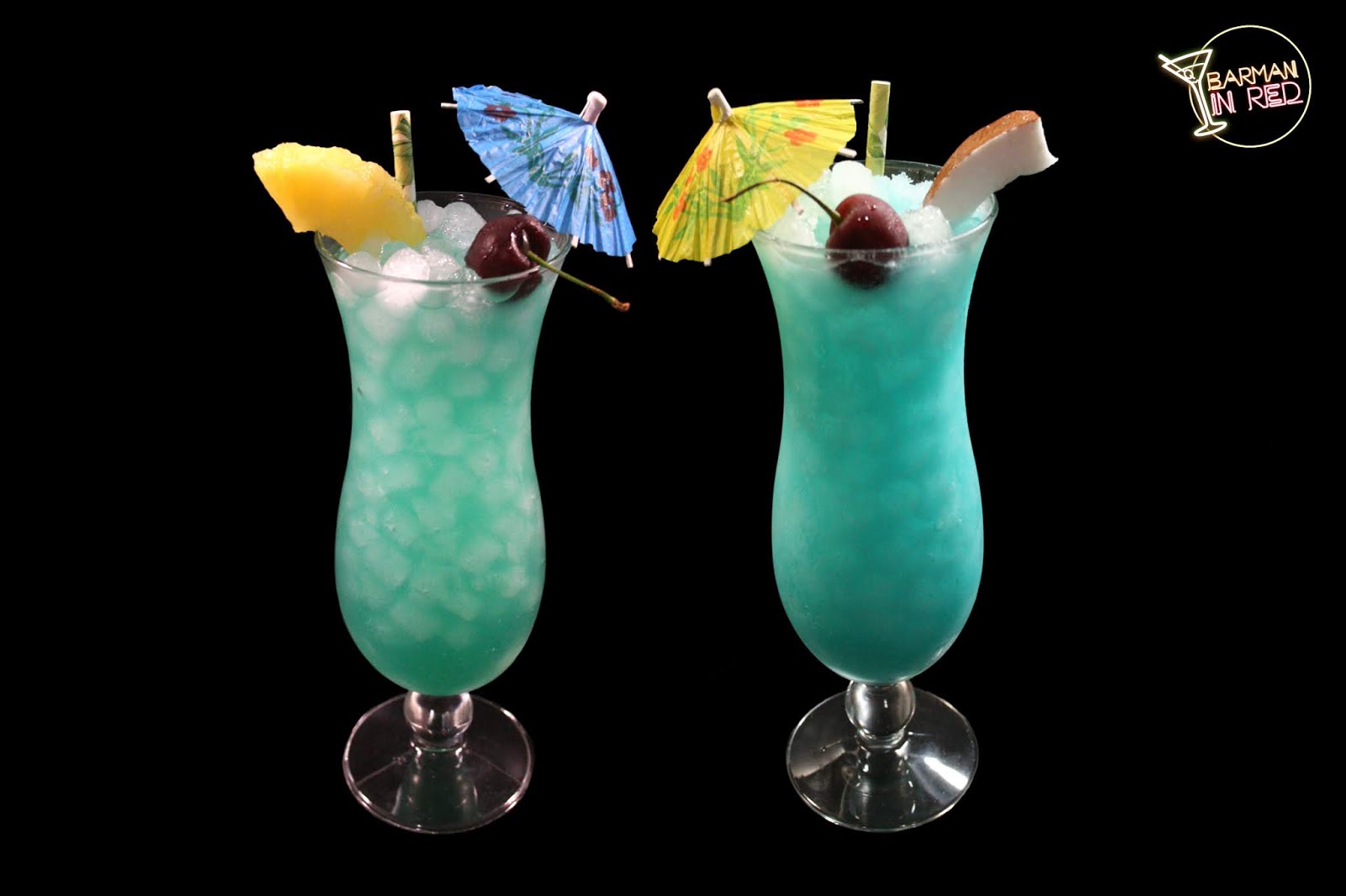 2 recetas del cocktail Blue Hawaiian