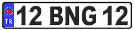 Bingöl il isminin kısaltma harflerinden oluşan 12 BNG 12 kodlu Bingöl plaka örneği