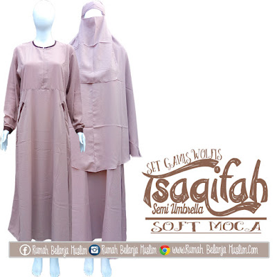 Set Gamis Syari Tsaqifah Soft Moca Semi Umbrella Set Gamis Syari Tsaqifah Soft Moca Semi Umbrella