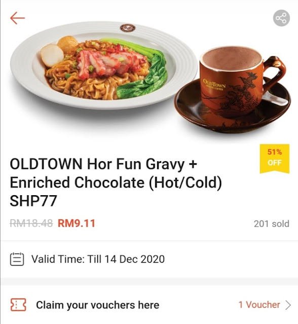OLDTOWN Hor Fun Gravy + Enriched Chocolate (Hot/Cold)