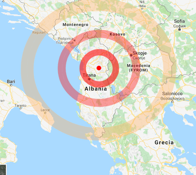 Terremoto Albania, magnitudo 6.5. La forte scossa scuote tutta la Puglia
