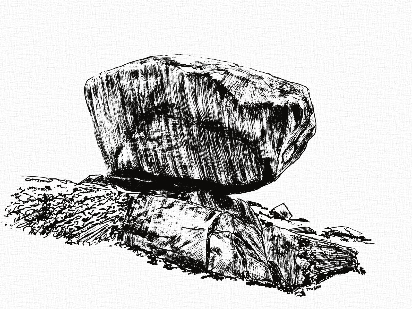 Secret Landscapes Propped Boulders on a Hill