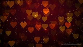 Festive Bokeh Heart Shape Red Yellow And Orange Colors Abstract Background Design