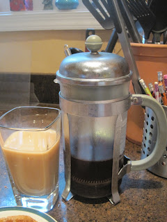 Iced coffee and French press