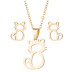 Juego Cadena y Aretes de Gato Minimalista Ref. 057