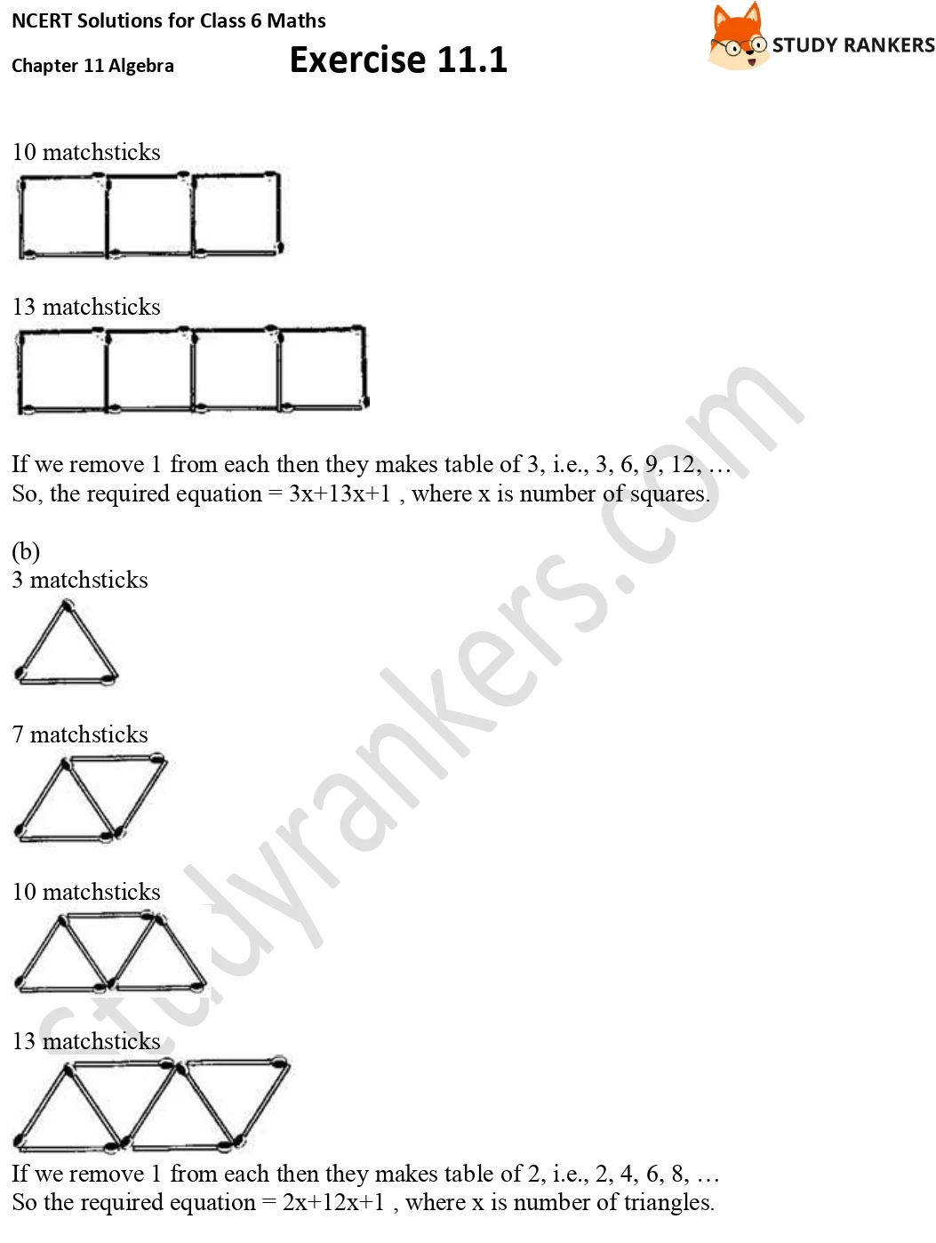NCERT Solutions for Class 6 Maths Chapter 11 Algebra Exercise 11.1 Part 5