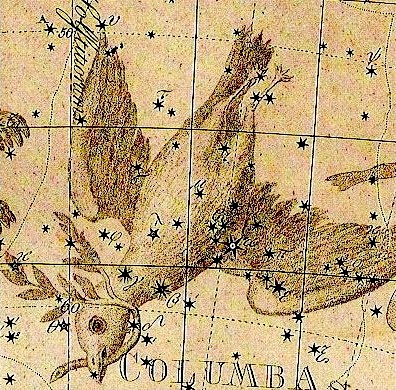 Созвездие голубь схема