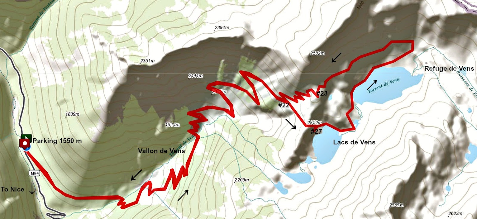 Lacs de Vens trail track