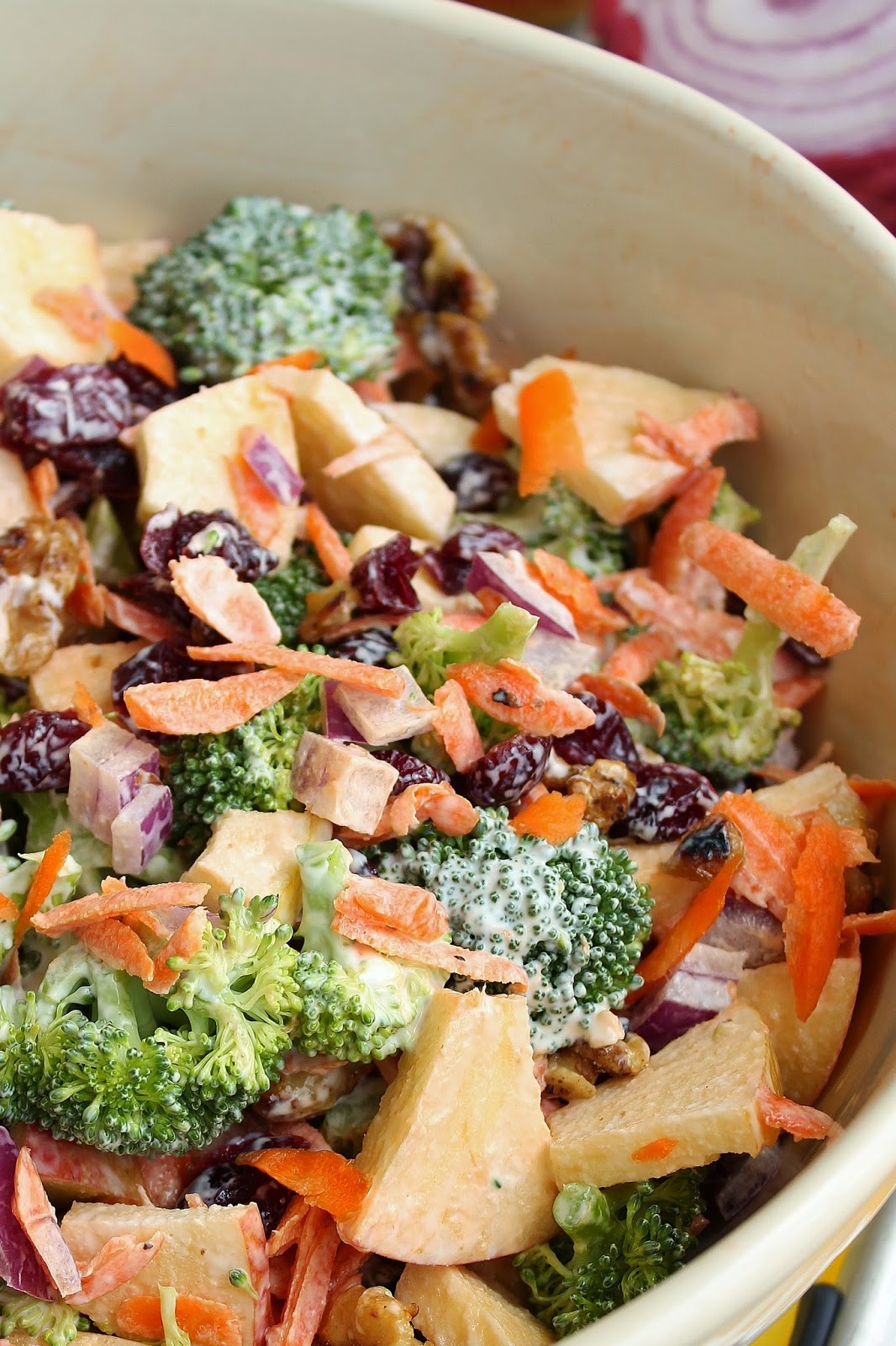 Fresh Broccoli & Apple Salad with Walnuts
