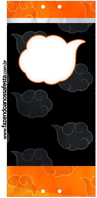 Naranja y Negro con Nubes: Etiquetas para Candy Bar para Imprimir Gratis. piruletas o lollipops