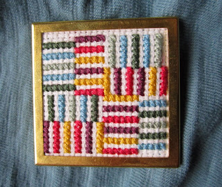 Floss & Fleece: cross-stitch striped pin