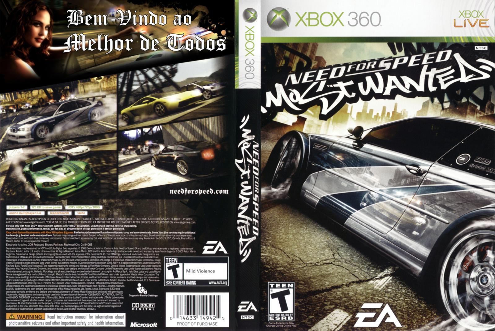 Need for Speed Most Wanted Xbox 360 Ultra Capas