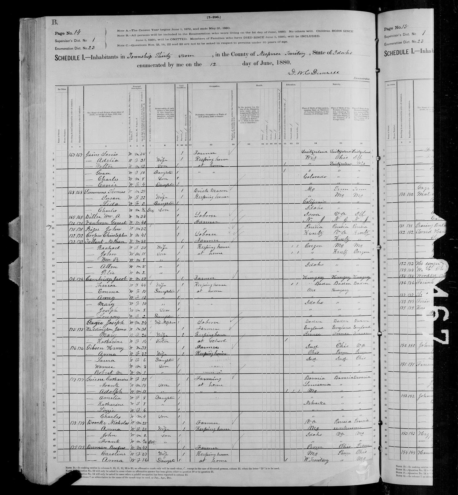 GeneaMusings Treasure Chest Tuesday 1880 U.S. Census Record for