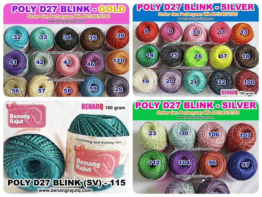 POLYESTER BLINK/GLITTER D27 TWIST GOLD ATAU SILVER