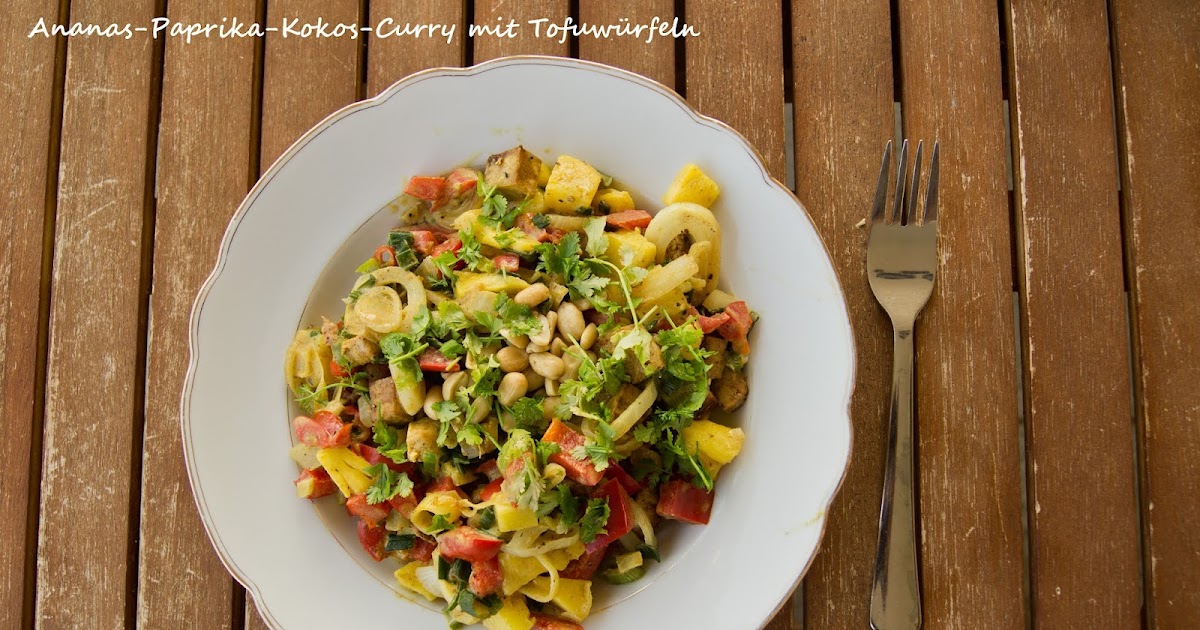 birgonia AnanasPaprikaKokosCurry mit Tofuwürfeln