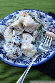 Roasted Shrimp and Potato Salad with Grapes and Celery