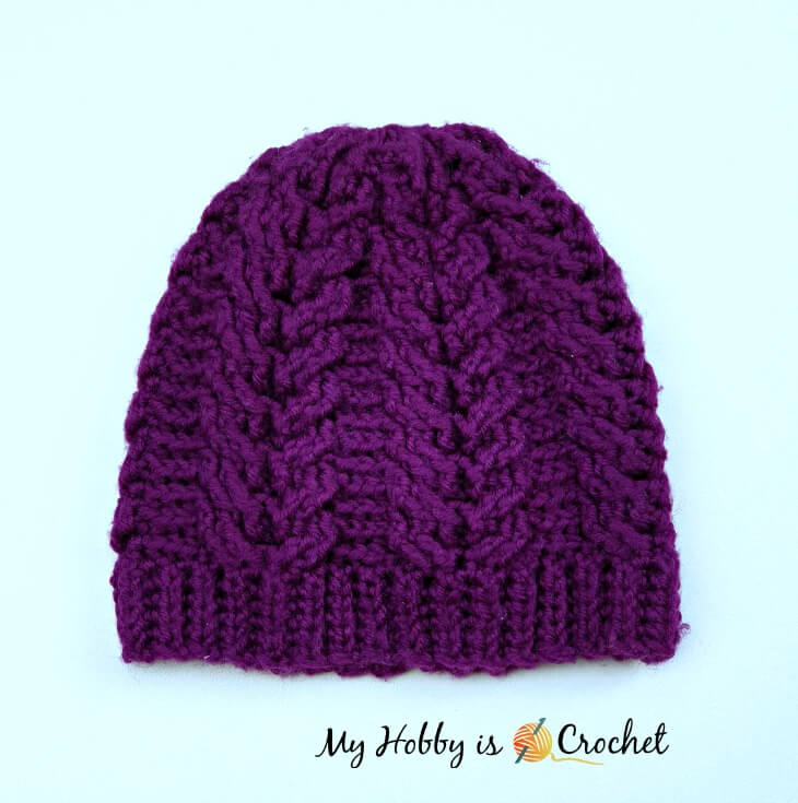 My Hobby Is Crochet Chic Cable Beanie Free Crochet