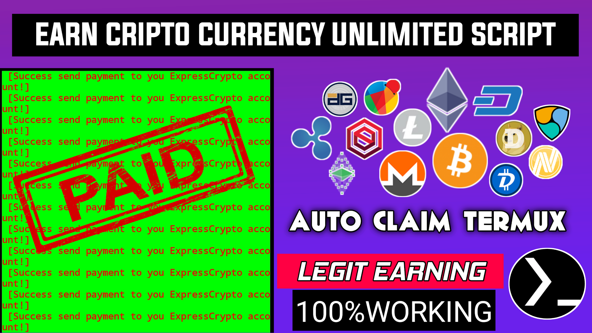 Earn Cripto Currency Unlimited Script Termux