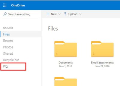OneDrive를 사용하여 Windows 10 PC의 파일에 액세스