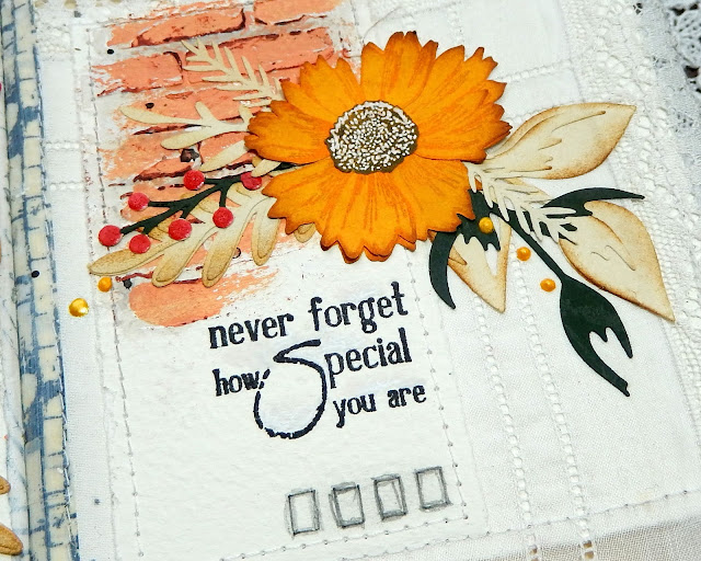 Sizzix Layered Winter Flower Geometric Winter Frame Wendy Vecchi Country Flowers Home Journal Page for The Funkie Junkie Boutique 5