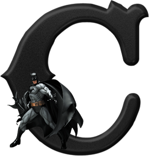 Abecedario Negro con Batman. Batman Alphabet.