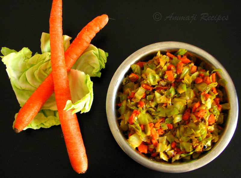 Carrot Cabbage Poriyal Carrot Cabbage Stir Fry Indian Food Recipes