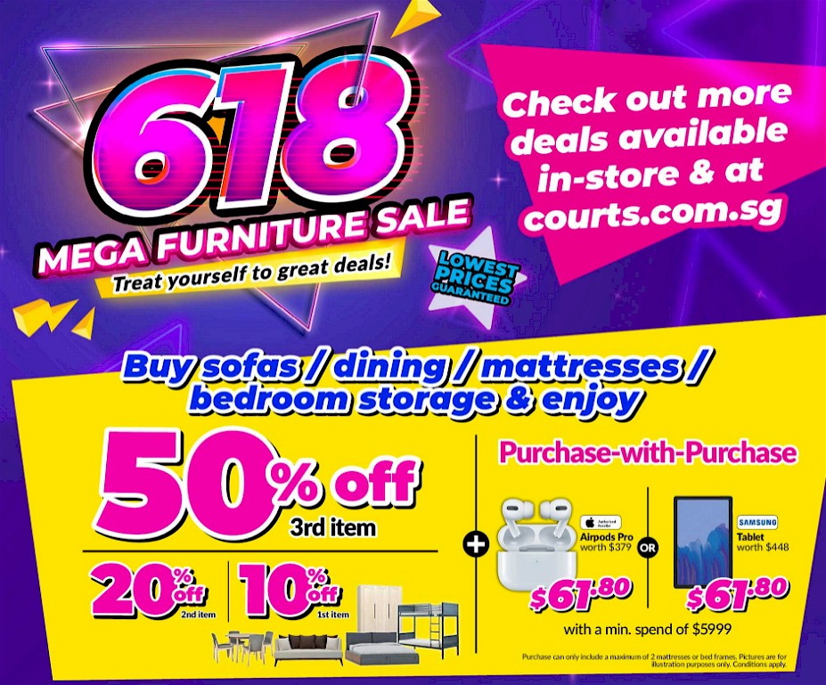 COURTS Mega Furniture Sale Up To 50 Off All Singapore Deals