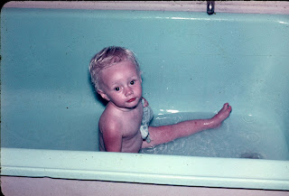 Bathing beauty (me) in the bucketful of water Bathing beauty (me) in the bucketful of water
