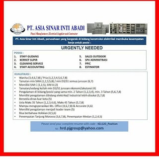 Lowongan Kerja Medan November 2020 Sma Sederajat Pt Asia Sinar Inti Abadi