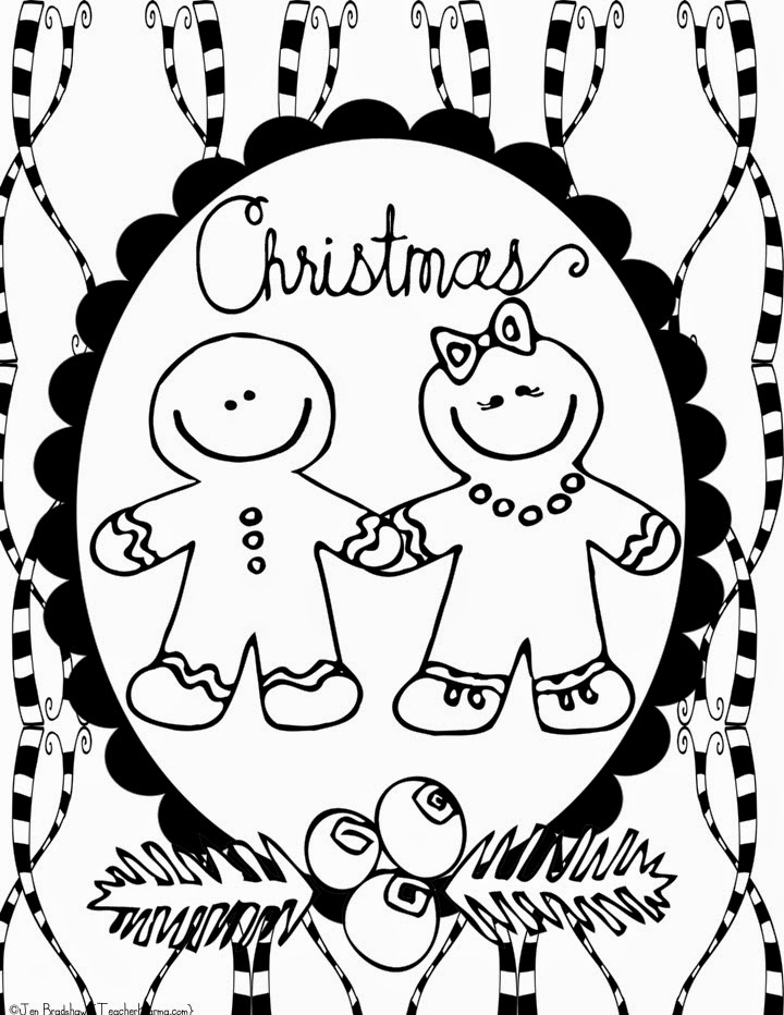 FREE:  Christmas doodle pages to color.  TeacherKarma.com