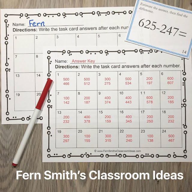 Teaching How to Use Place Value to Subtract Including Lesson Plans, Centers, Task Cards, Color By Numbers & More Resources. #FernSmithsClassroomIdeas
