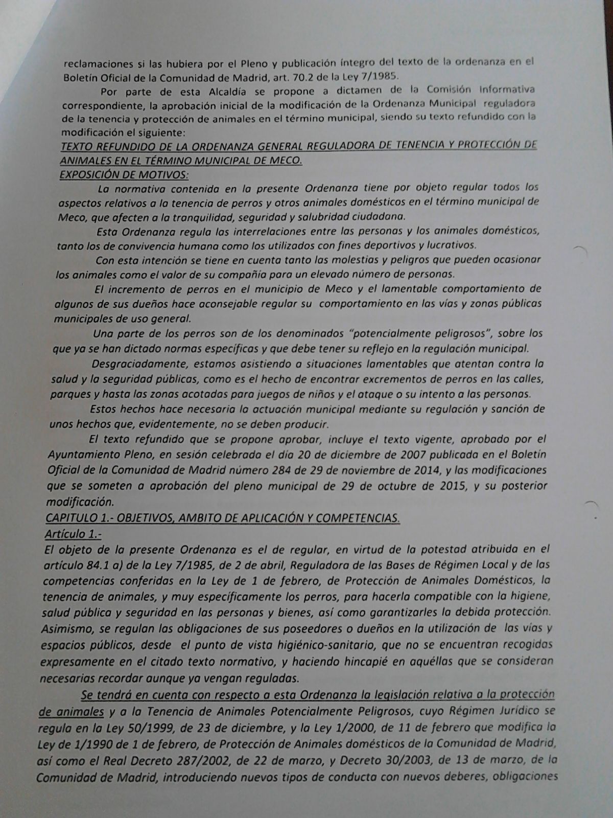 Perros de Meco: NUEVA ORDENANZA MUNICIPAL REGULADORA DE TENENCIA Y ...