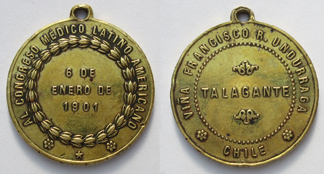 Medalla Visita Viña Undurraga Congreso Medico 1901