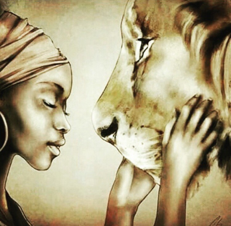 A feiticeira africana e o leão