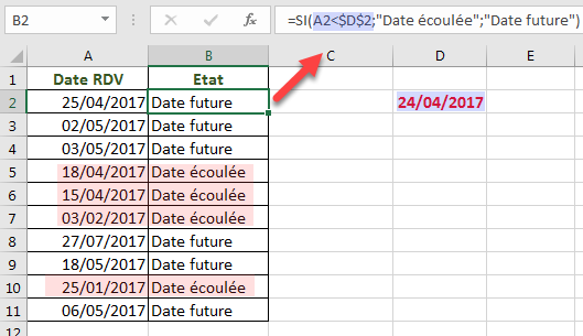 Fonction SI utilisant date contenue dans une cellule Fonction SI utilisant date contenue dans une cellule