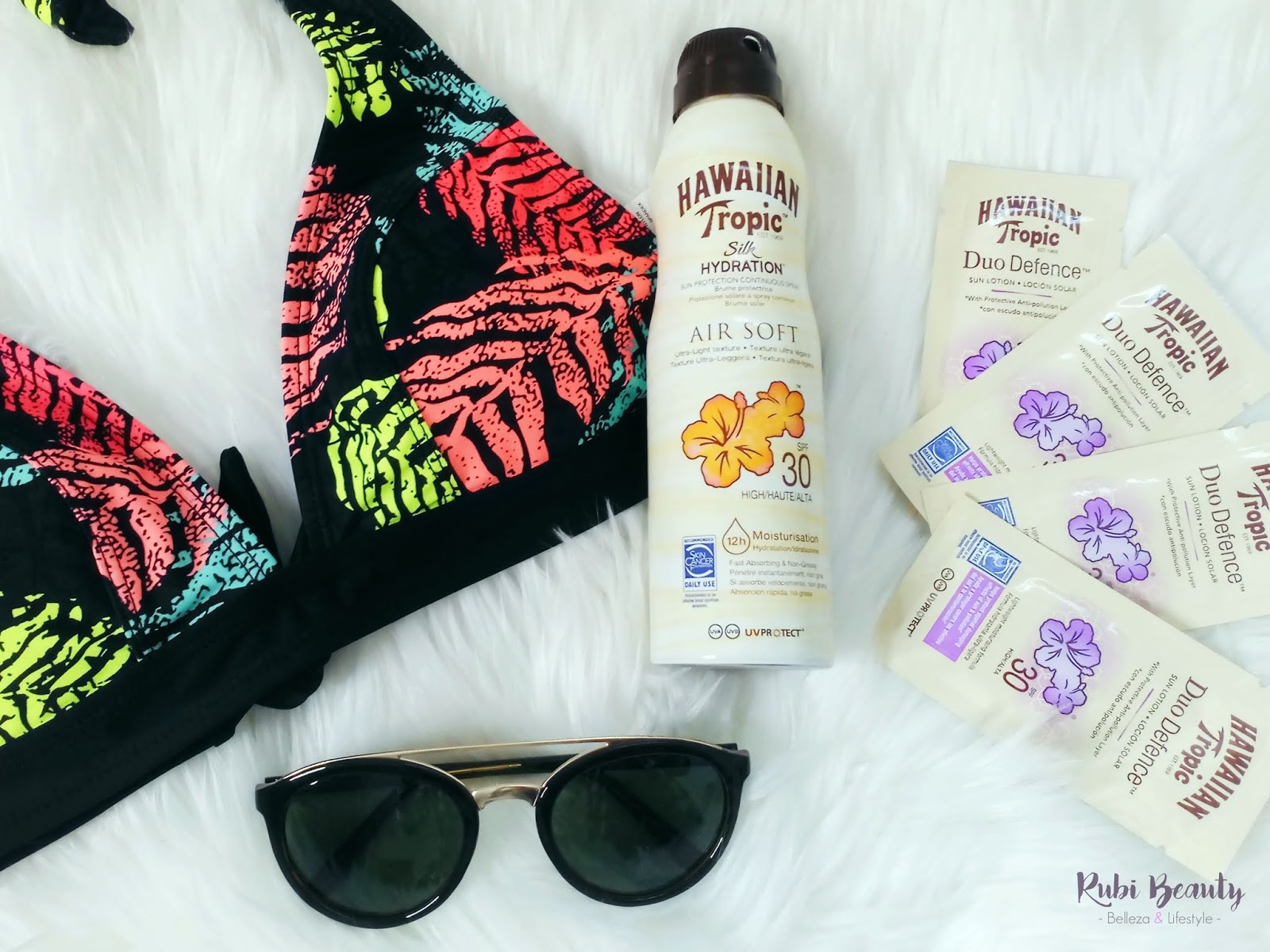 RubiBeauty Hawaiian Tropic Duo Defence, protección solar antipolución.