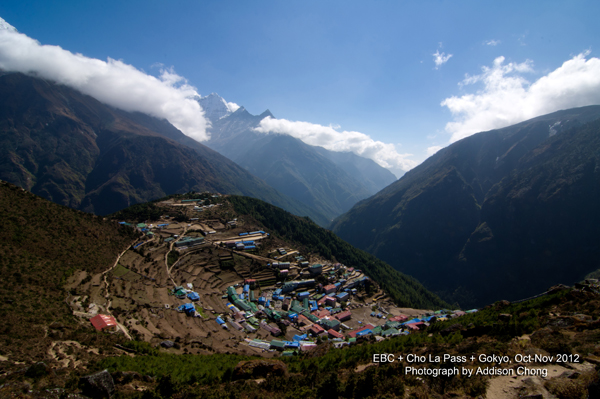 Viewing Namche Bazaar from the west Viewing Namche Bazaar from the west