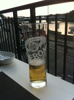 Time for a quick beer, overlooking the Thames at Barnes, London