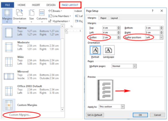 Pada Menu Margin Terdapat Tulisan Gutter Yang Berfungsi