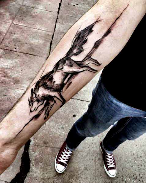 Forearm Wolf Tattoo