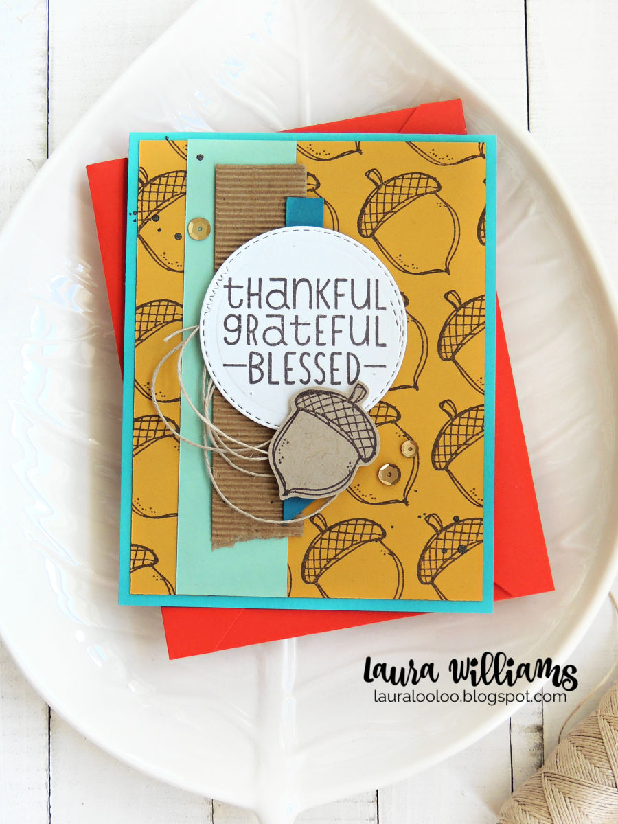Make a fall card with acorn stamp from Impression Obsessionf or handmade cardmaking and papercrafting #iostamps #handmadecard #papercraft