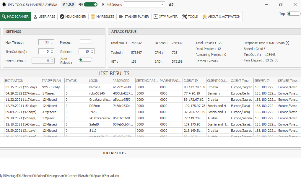 MAC Scanner By Revolution IPTV Tools MANZERA AYENNA V1 0 0 Cracked MAC Scanner By Revolution IPTV Tools MANZERA AYENNA V1 0 0 Cracked